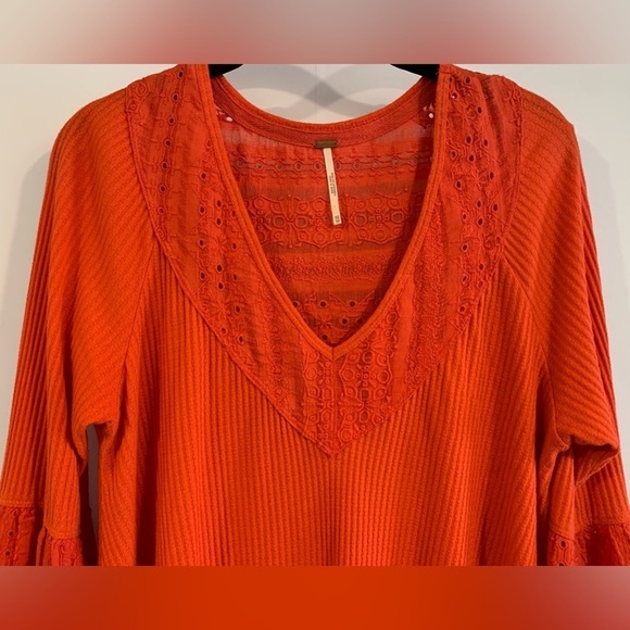 Excellent Condition, Free People "Parisian Nights" Long Sleeve Waffle Top, Sz XS - Picture 4 of 9